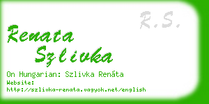renata szlivka business card